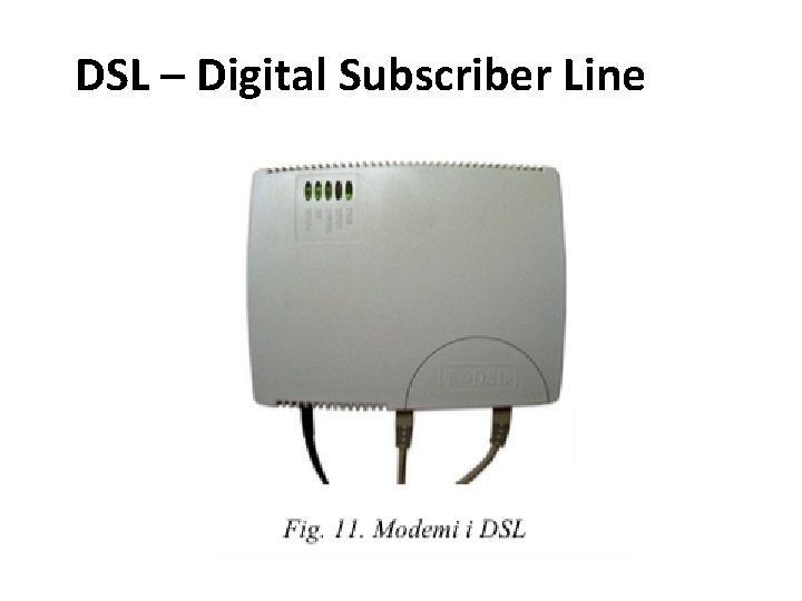 DSL – Digital Subscriber Line 