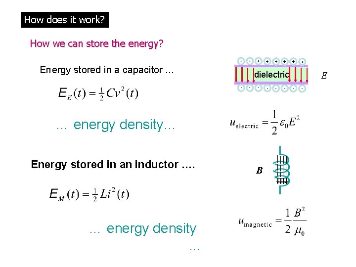 How does it work? How we can store the energy? + + Energy stored
