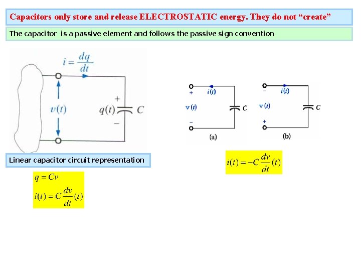 Capacitors only store and release ELECTROSTATIC energy. They do not “create” The capacitor is