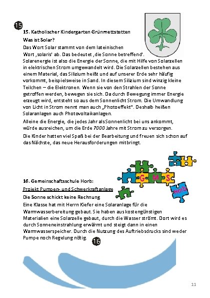 15. Katholischer Kindergarten Grünmettstetten Was ist Solar? Das Wort Solar stammt von dem lateinischen