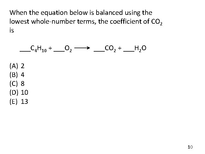 Unit 4 Practice Questions I Reactions balancing types