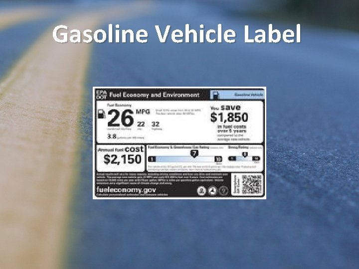Gasoline Vehicle Label 