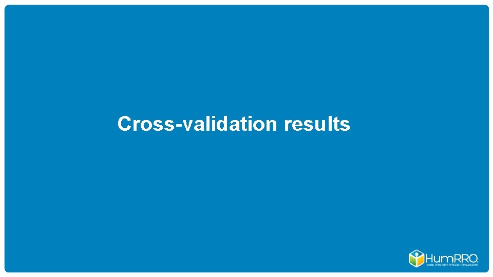 Cross-validation results 