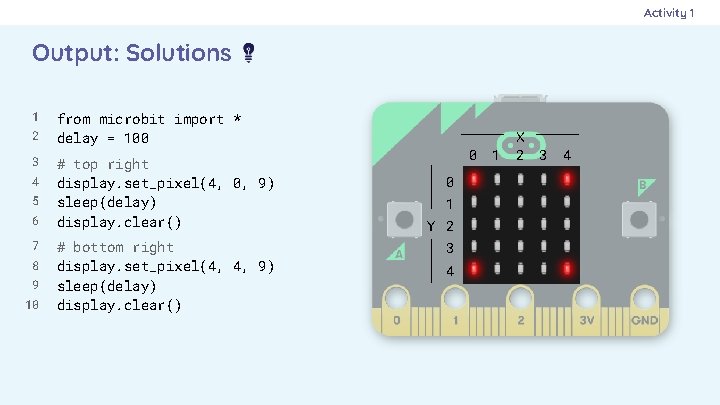 Activity 1 Output: Solutions 1 2 3 4 5 6 7 8 9 10