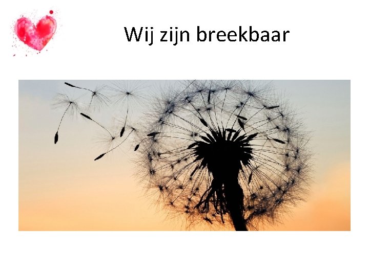 Wij zijn breekbaar 