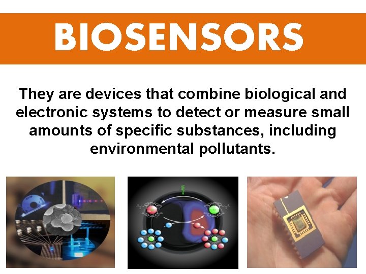 BIOSENSORS They are devices that combine biological and electronic systems to detect or measure