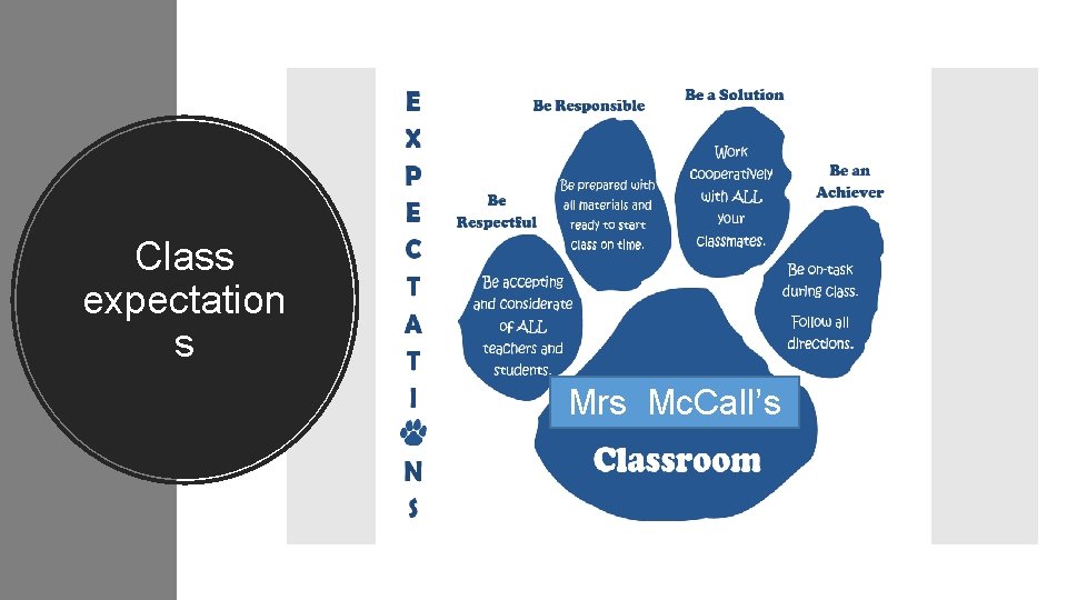 Class expectation s Mrs Mc. Call’s 