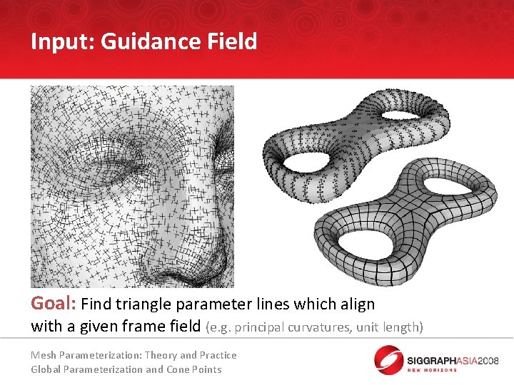 Input: Guidance Field Goal: Find triangle parameter lines which align with a given frame