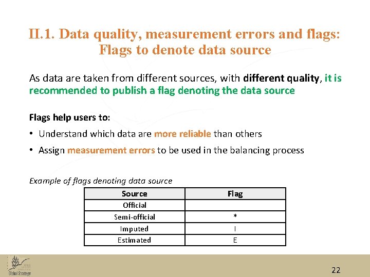 II. 1. Data quality, measurement errors and flags: Flags to denote data source As