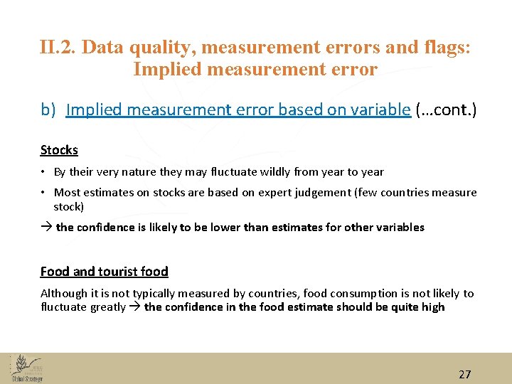 II. 2. Data quality, measurement errors and flags: Implied measurement error b) Implied measurement