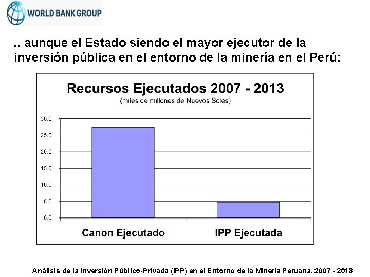 . . aunque el Estado siendo el mayor ejecutor de la inversión pública en