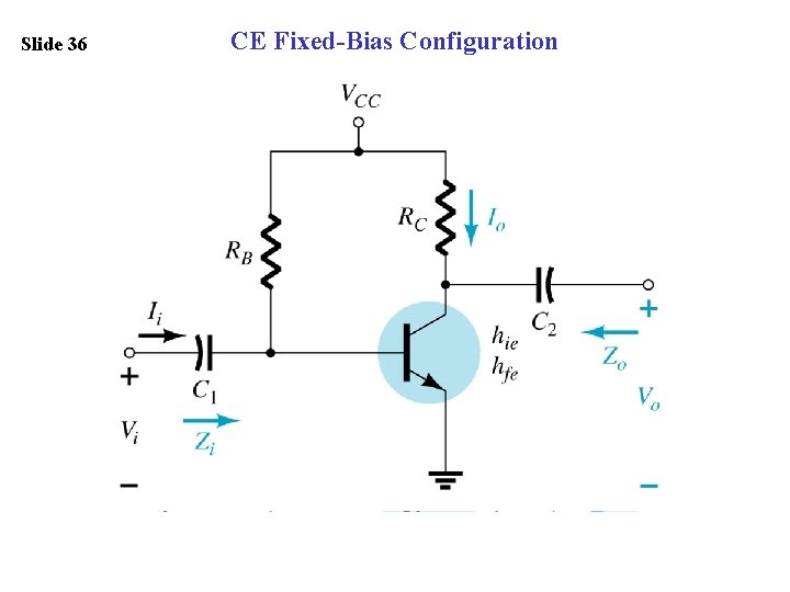 Slide 36 CE Fixed-Bias Configuration 