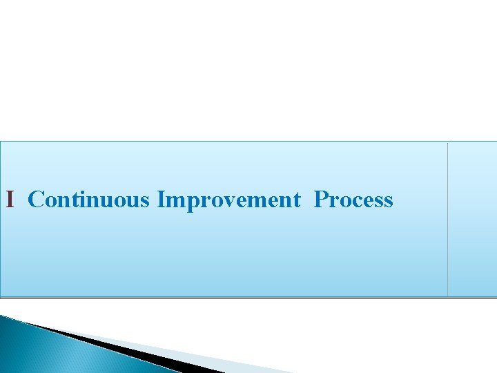 I Continuous Improvement Process 