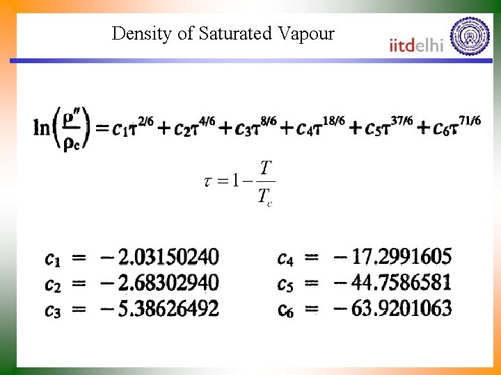 Density of Saturated Vapour 