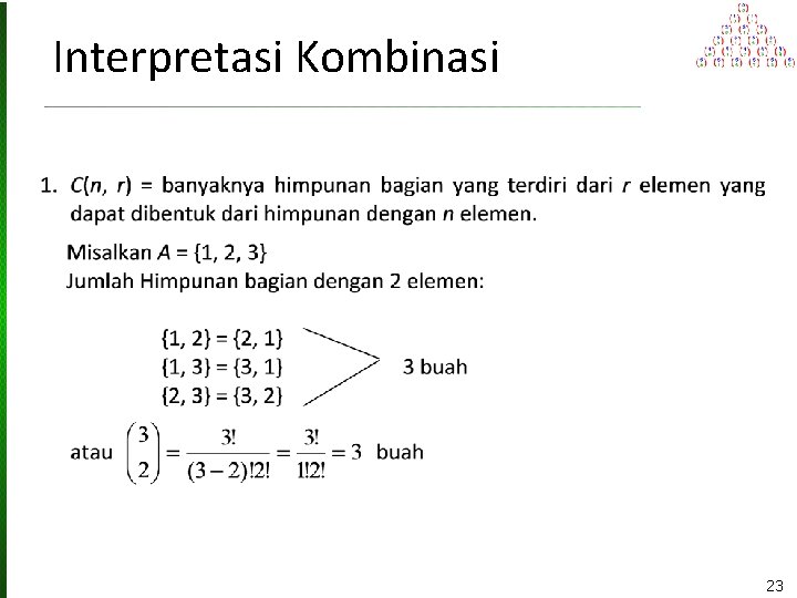 Interpretasi Kombinasi 23 