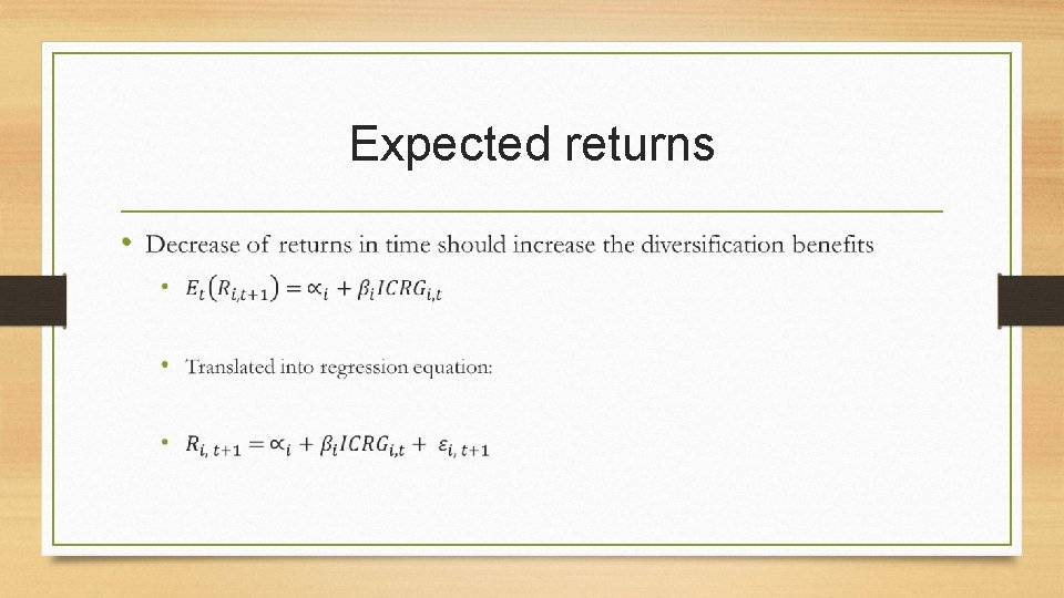Expected returns • 