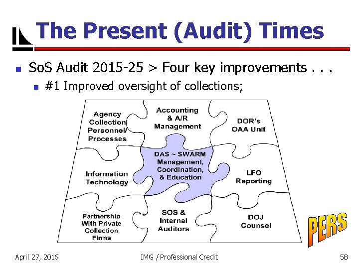 The Present (Audit) Times n So. S Audit 2015 -25 > Four key improvements.