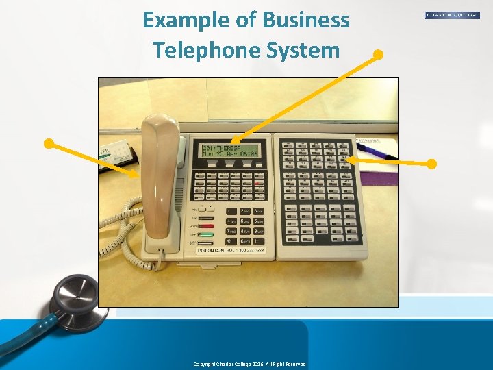 Example of Business Telephone System Copyright Charter College 2016. All Right Reserved 