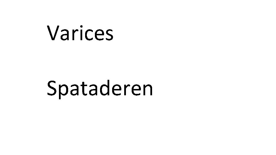 Varices Spataderen 