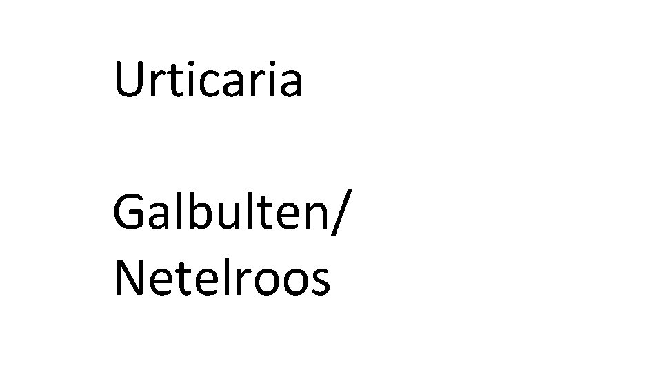 Urticaria Galbulten/ Netelroos 