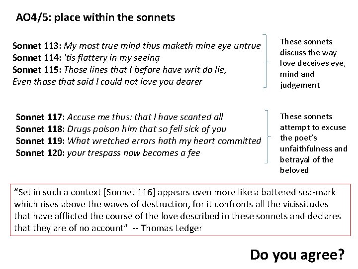 AO 4/5: place within the sonnets Sonnet 113: My most true mind thus maketh