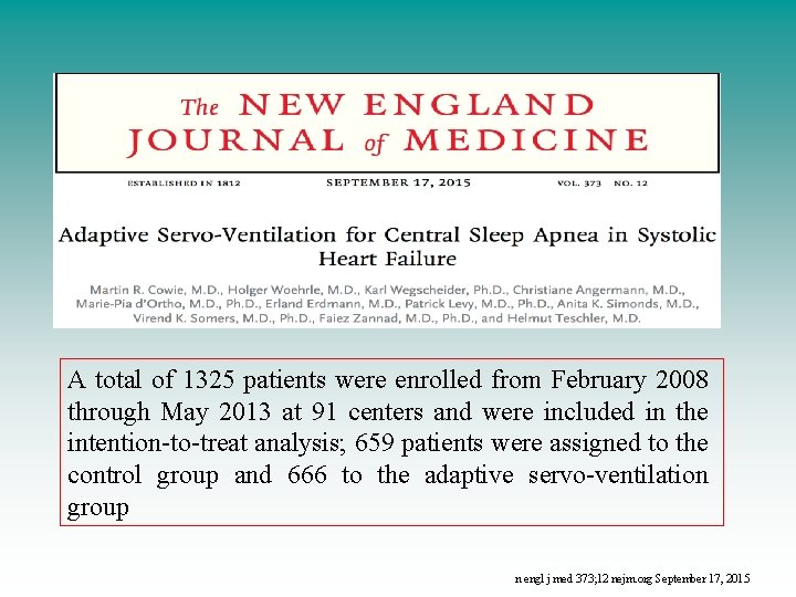 A total of 1325 patients were enrolled from February 2008 through May 2013 at