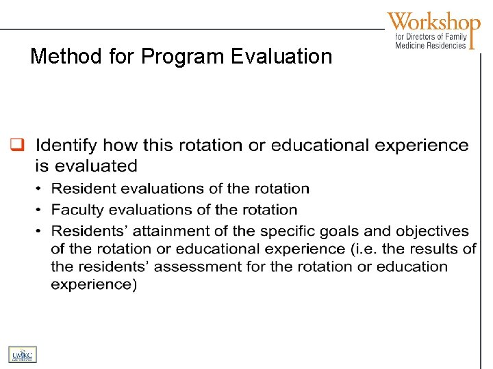 Method for Program Evaluation 