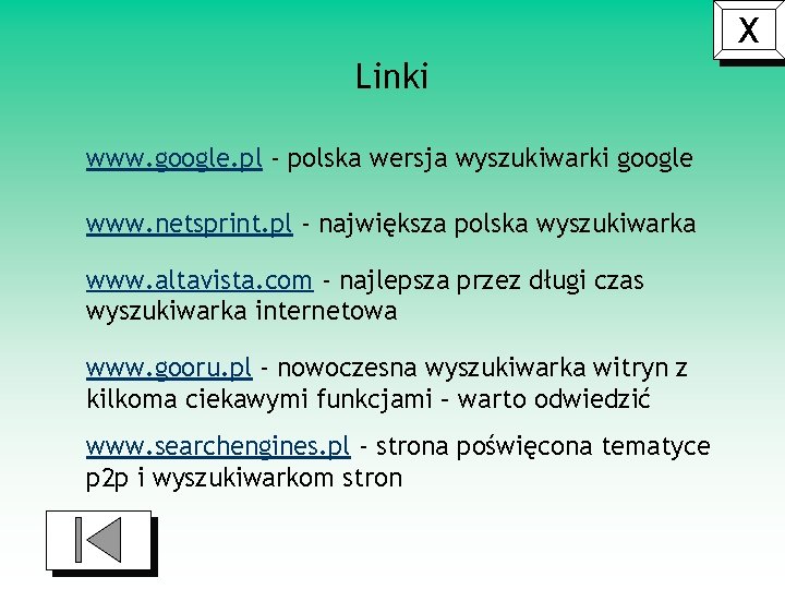 X Linki www. google. pl - polska wersja wyszukiwarki google www. netsprint. pl -