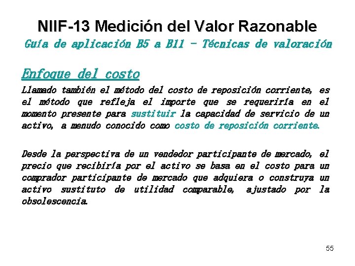 NIIF-13 Medición del Valor Razonable Guía de aplicación B 5 a B 11 -