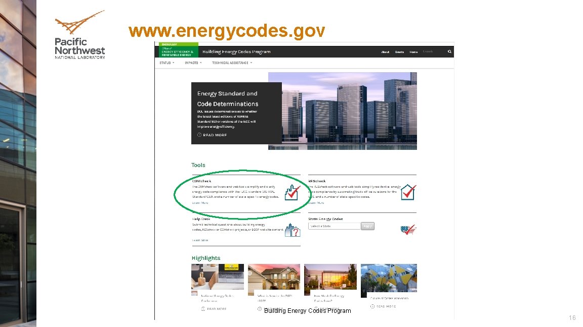 www. energycodes. gov Building Energy Codes Program 16 