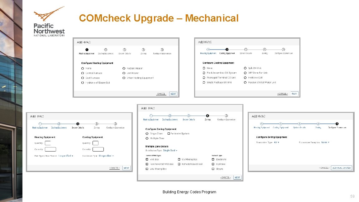 COMcheck Upgrade – Mechanical Building Energy Codes Program 59 