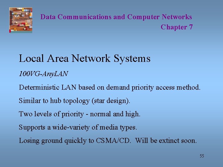 Data Communications and Computer Networks Chapter 7 Local Area Network Systems 100 VG-Any. LAN