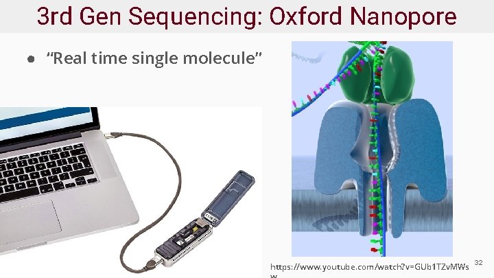 3 rd Gen Sequencing: Oxford Nanopore ● “Real time single molecule” https: //www. youtube.