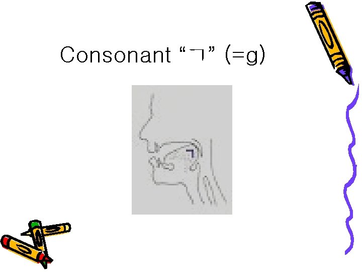 Consonant “ㄱ” (=g) 