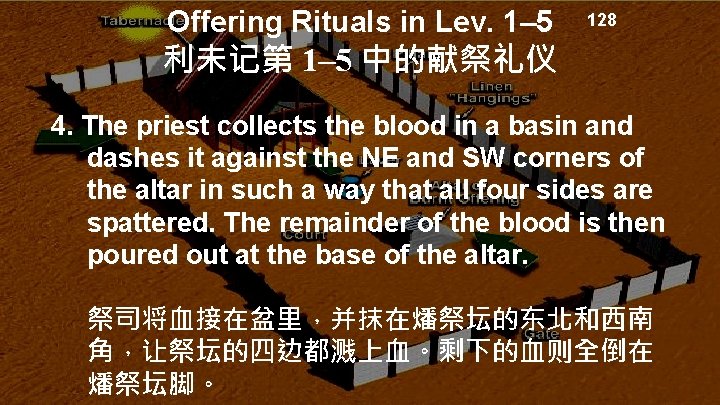Offering Rituals in Lev. 1– 5 128 利未记第 1– 5 中的献祭礼仪 4. The priest
