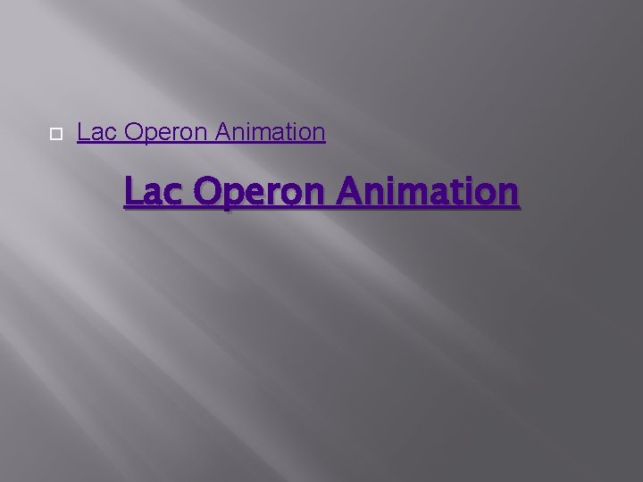  Lac Operon Animation 