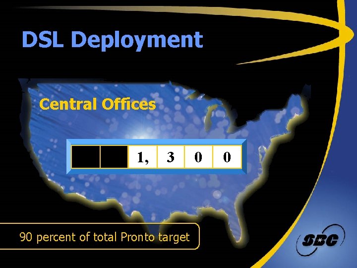 DSL Deployment Central Offices 0 0 1, 0 03 90 percent of total Pronto