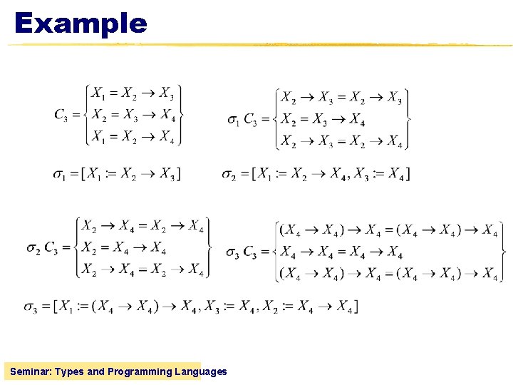 Example Seminar: Types and Programming Languages 