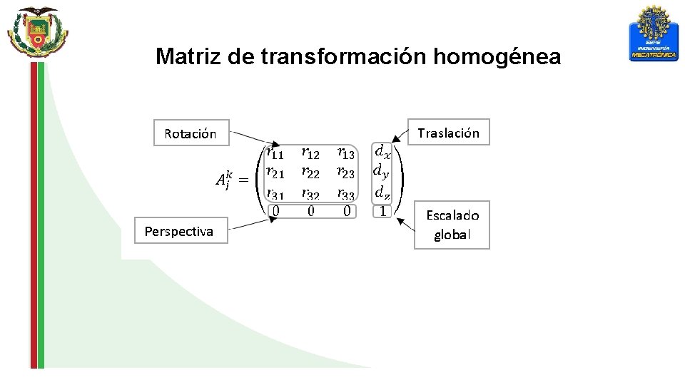 Matriz de transformación homogénea 