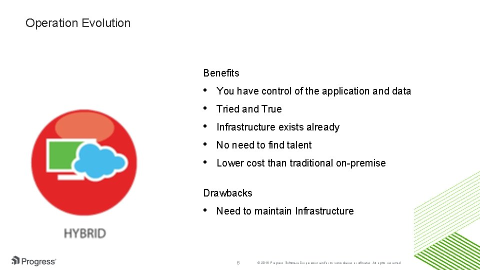 Operation Evolution Benefits • • • You have control of the application and data