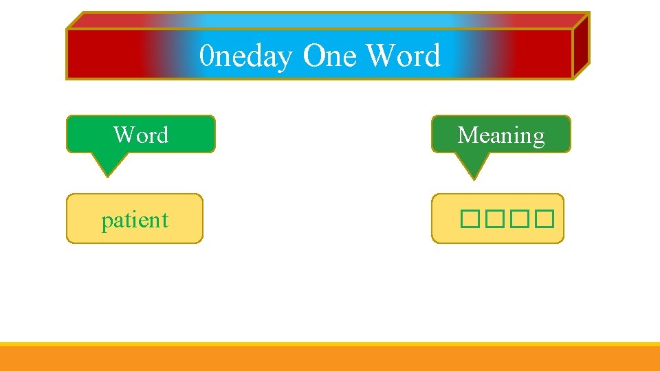 0 neday One Word Meaning patient ���� 