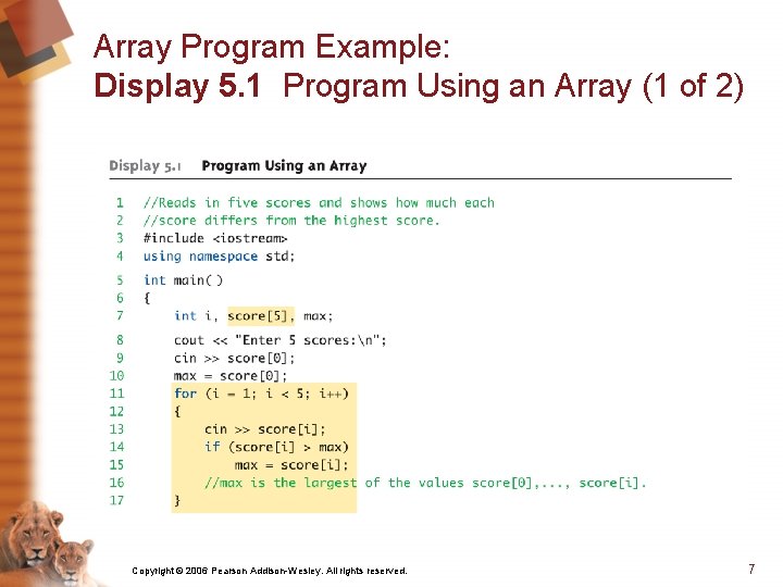 Chapter 5 Arrays Learning Objectives Introduction to Arrays