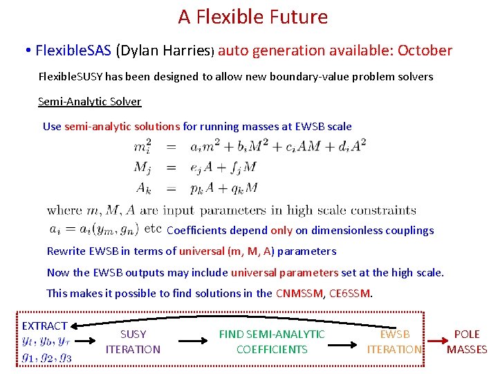 A Flexible Future • Flexible. SAS (Dylan Harries) auto generation available: October Flexible. SUSY