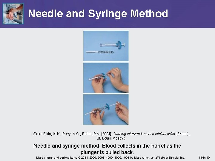 Needle and Syringe Method (From Elkin, M. K. , Perry, A. G. , Potter,