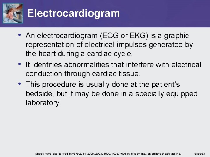 Electrocardiogram • An electrocardiogram (ECG or EKG) is a graphic • • representation of