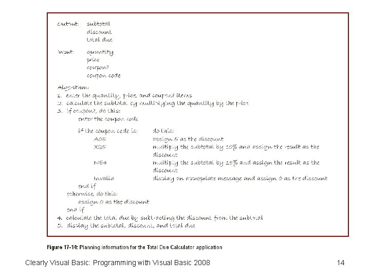 Clearly Visual Basic: Programming with Visual Basic 2008 14 