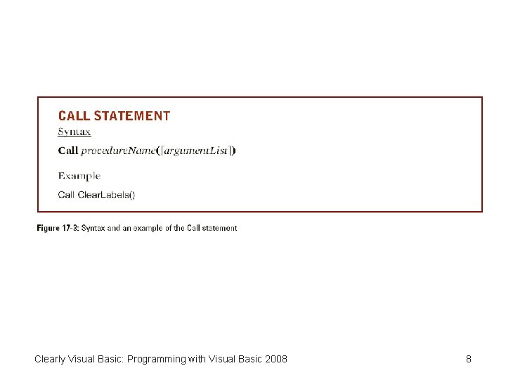 Clearly Visual Basic: Programming with Visual Basic 2008 8 