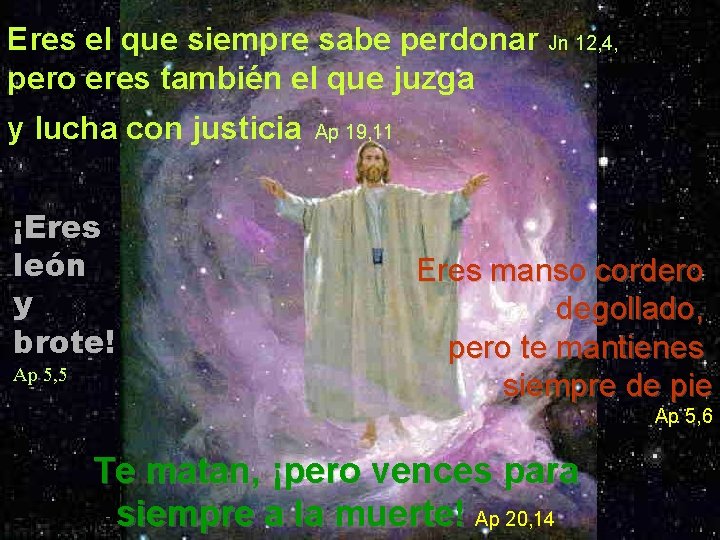Eres el que siempre sabe perdonar Jn 12, 4, pero eres también el que