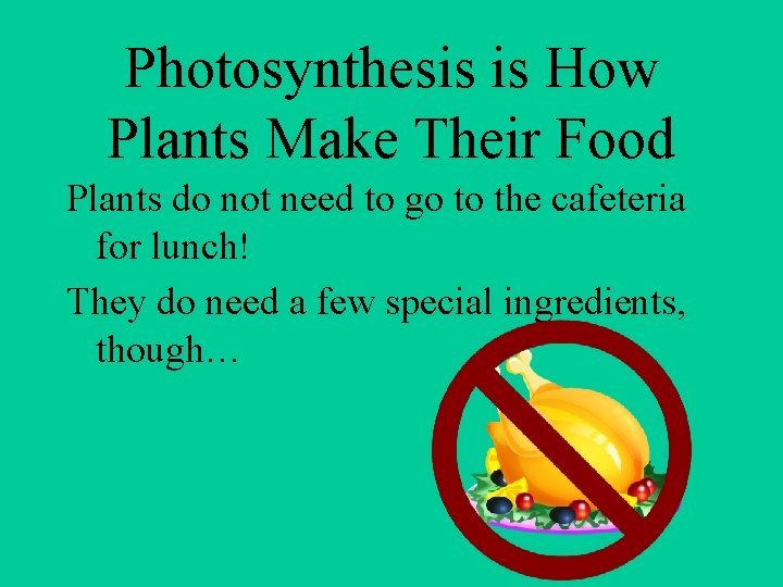 Photosynthesis is How Plants Make Their Food Plants do not need to go to