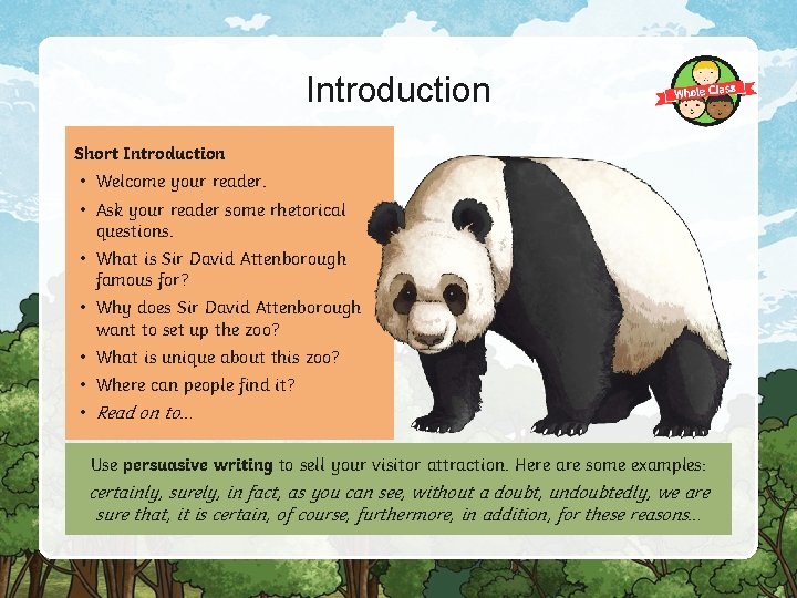 Planning a Zoo Leaflet Learning Objective I can